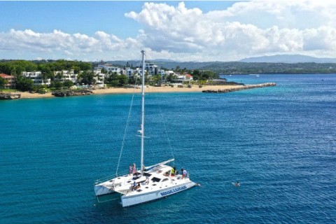 Family on a catamaran tour